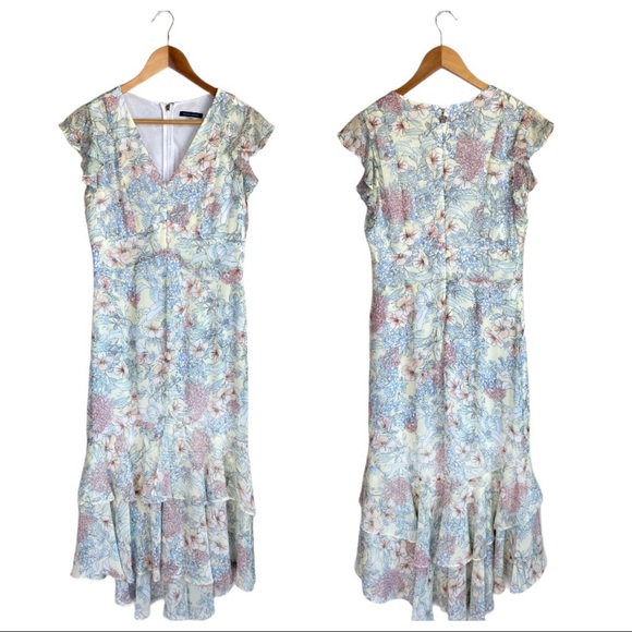 Tommy Hilfiger Dresses & Skirts - Tommy Hilfiger Floral Chiffon Ruffle Midi Dress